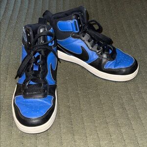 Nike Kids High-Top Sneakers in Royal Blue and Black